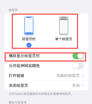 白山iPhone授权维修分享Safari浏览器如何切换标签栏位置 