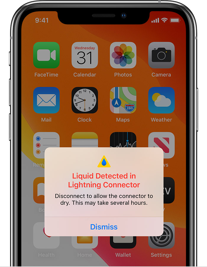 白山苹果手机维修分享iPhone 12 在充电时出现 “闪电接口检测到液体”的提示怎么办 